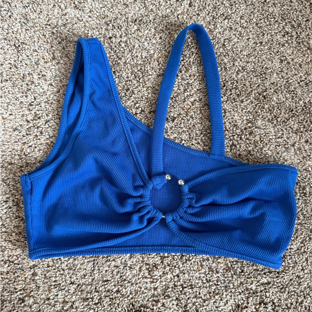 Blue & Pink One-Shoulder Tank Tops